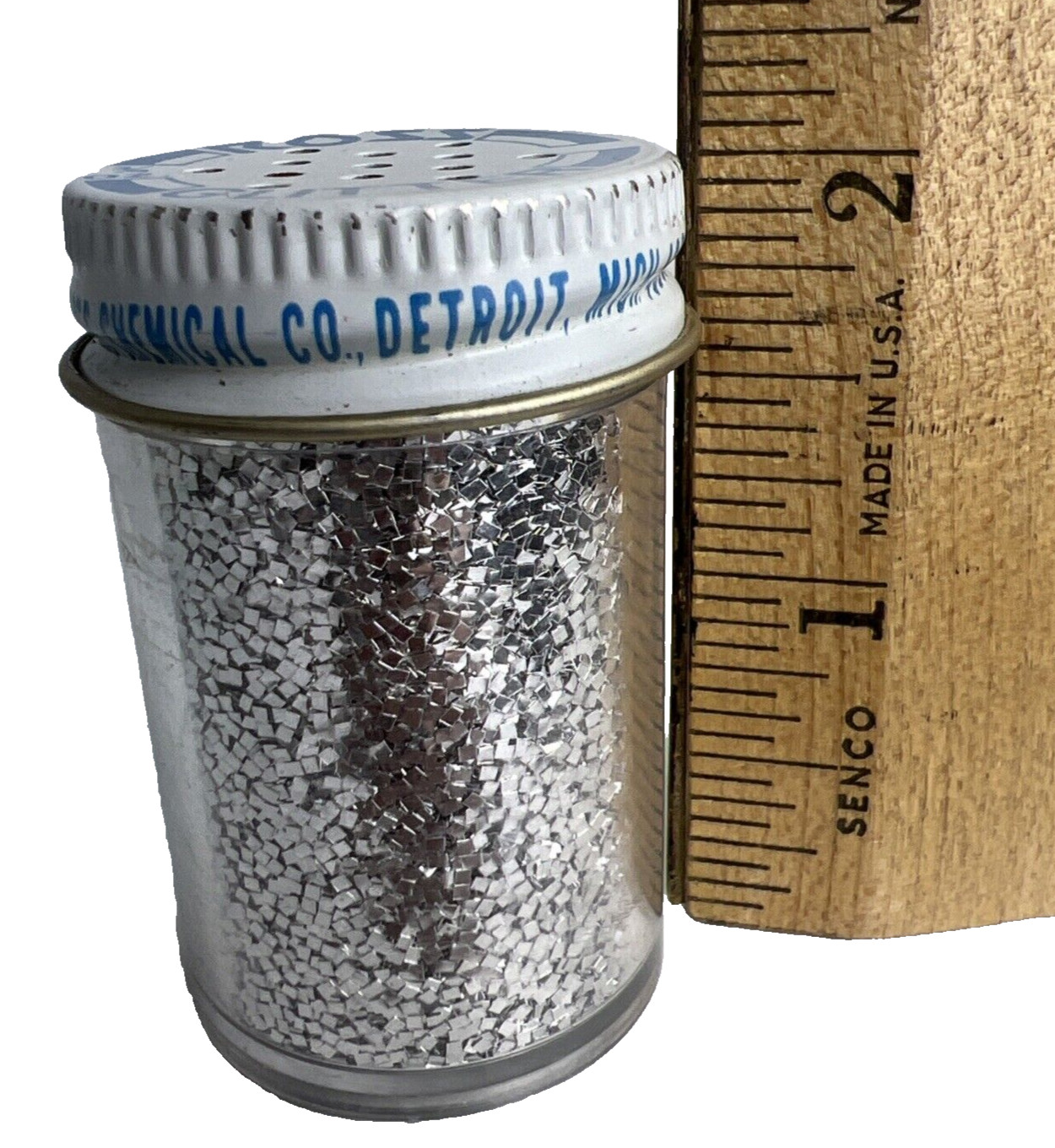 Vintage Ross Chemical Co Silver Glitter for Crafts DIY Greeting Cards Ornaments