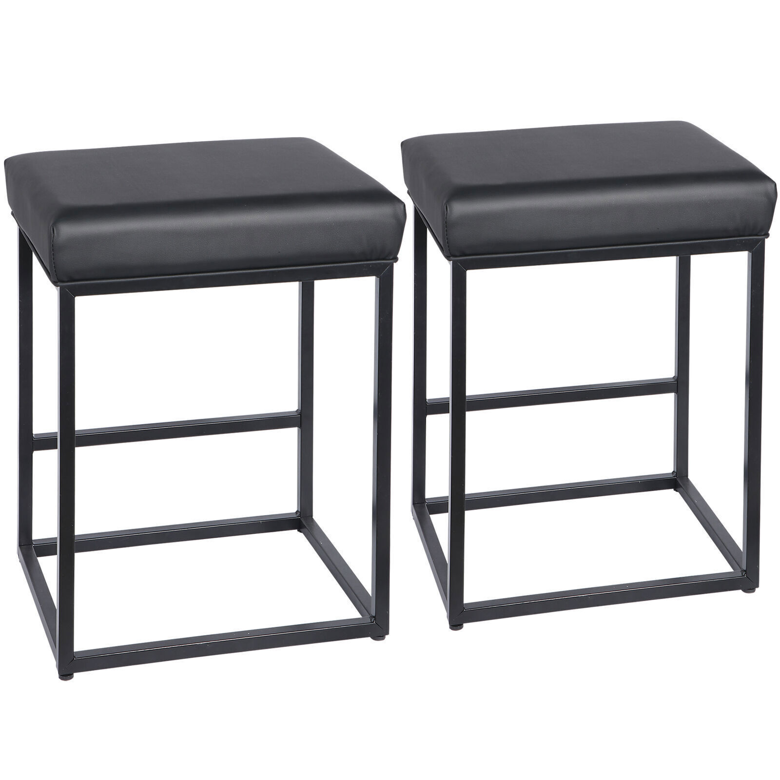Set of 2 for Kitchen Counter Backless Modern Square Barstools Upholstered