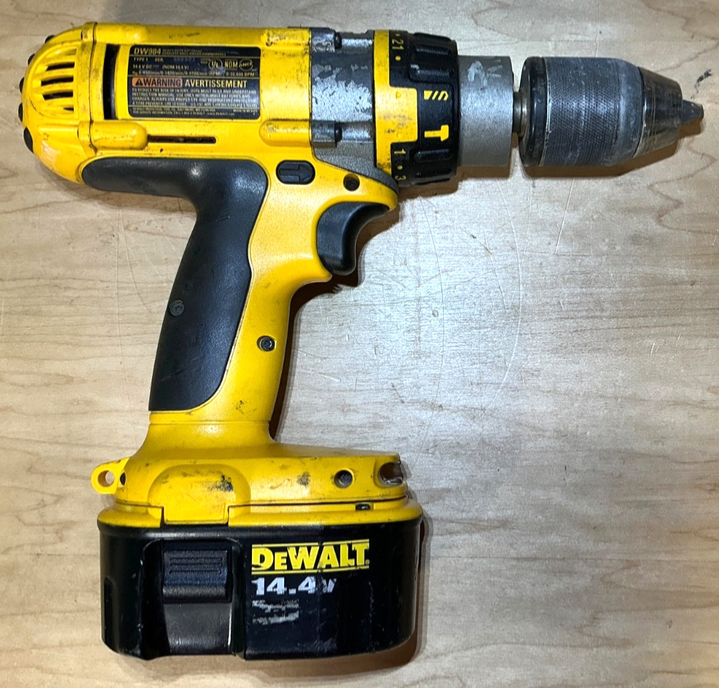 DEWALT DW984 Cordless Drill, Driver, Hammer Drill 1/2" (13MM) With 14.4V Battery