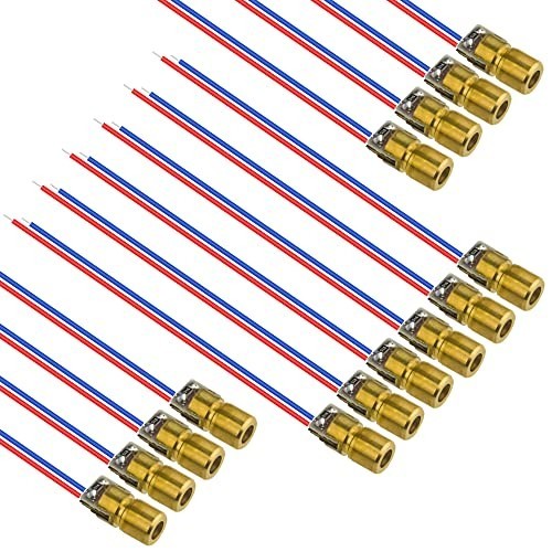 40x Red Laser Diode Module 650nm 5V 5mW 3V 5mW Dot 6mm Copper Plastic Leads