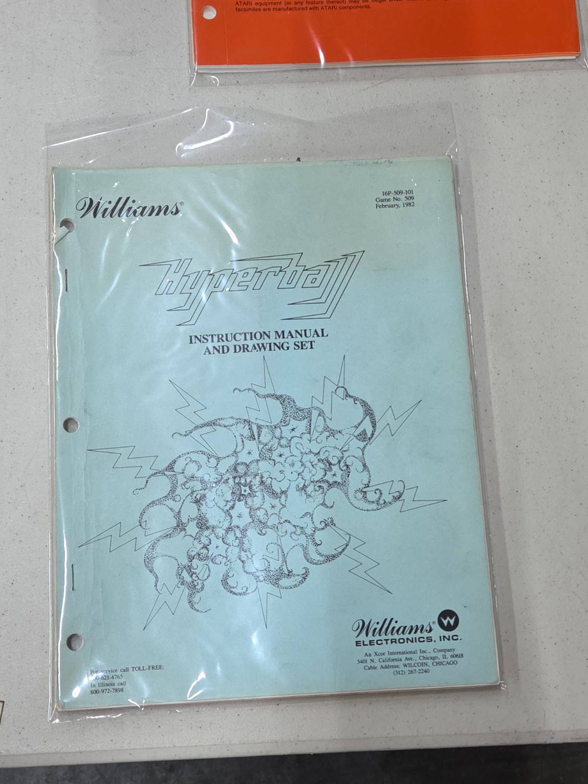 HYPERBALL Instruction Manual and Drawing Set February 1982 Game No. 509
