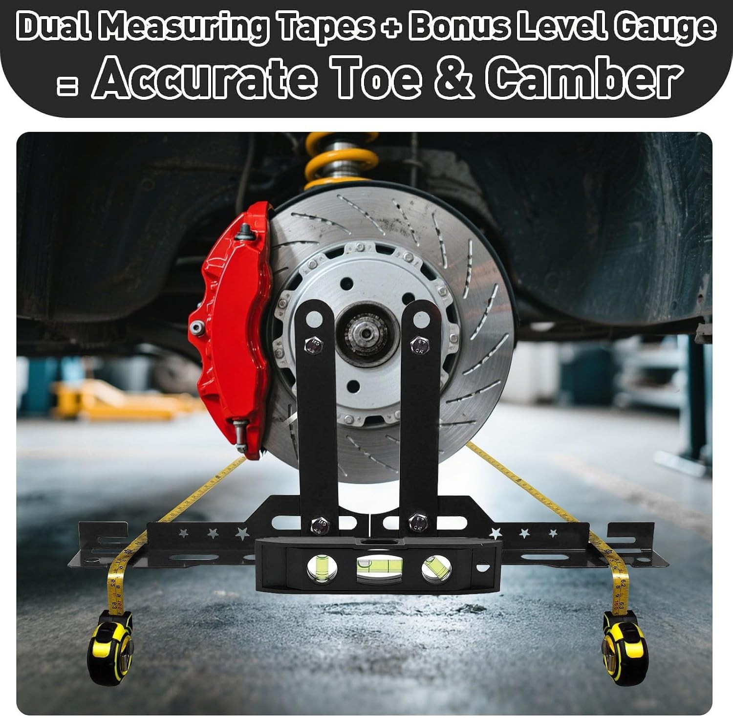 Precision Wheel Alignment Tool Kit with Heavy-Duty Toe Plates - Universal Fit