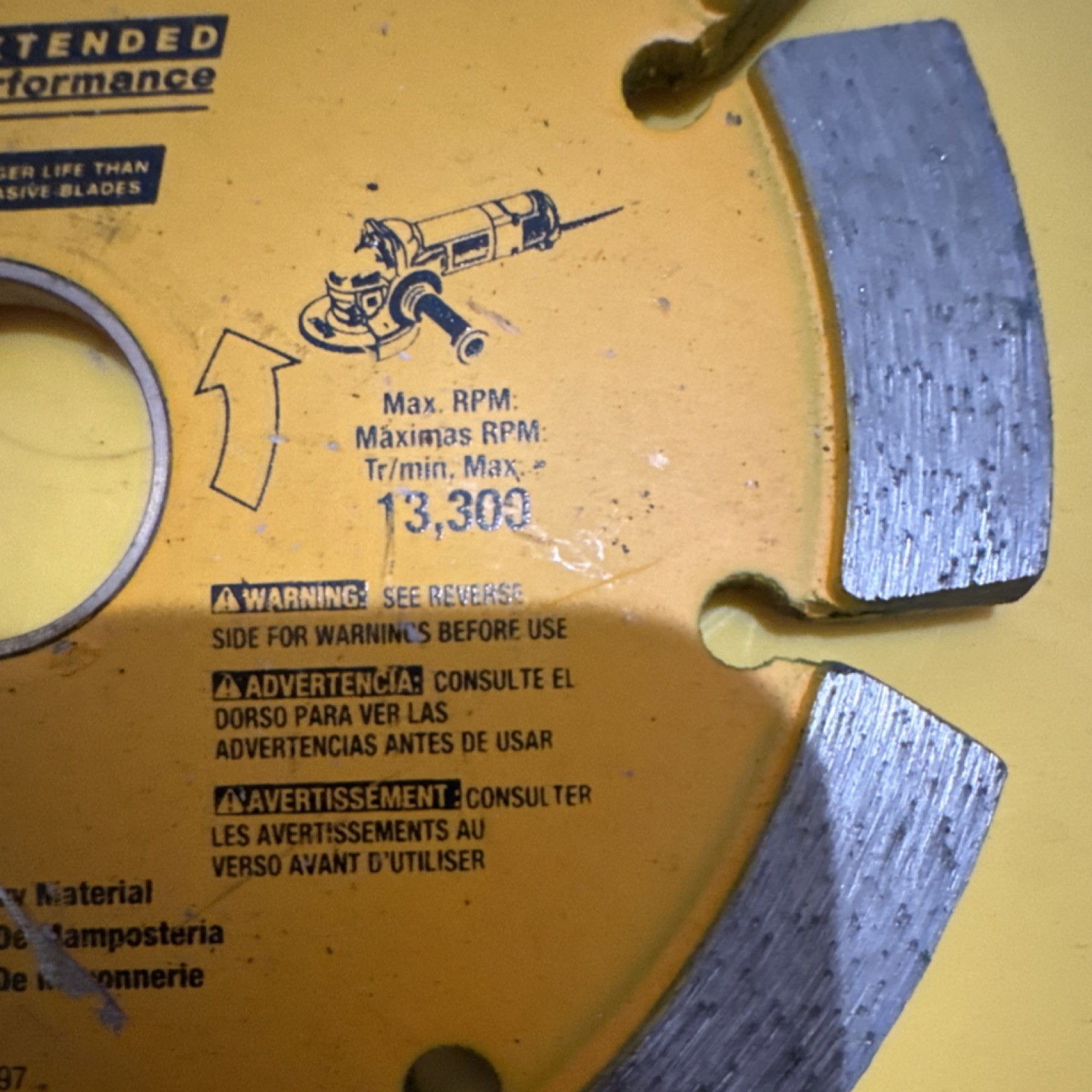 DEWALT XP Extended Performance Diamond Saw Blade 4.5 in for Mortar & Masonry