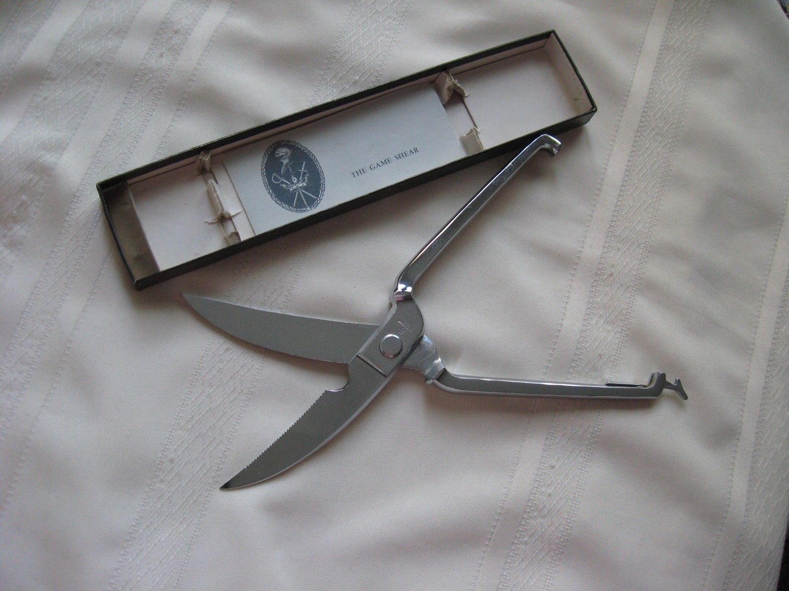 Vintage AS Chrome Finish Poultry Bone Game Shears Sicissors Italy Nice Condition