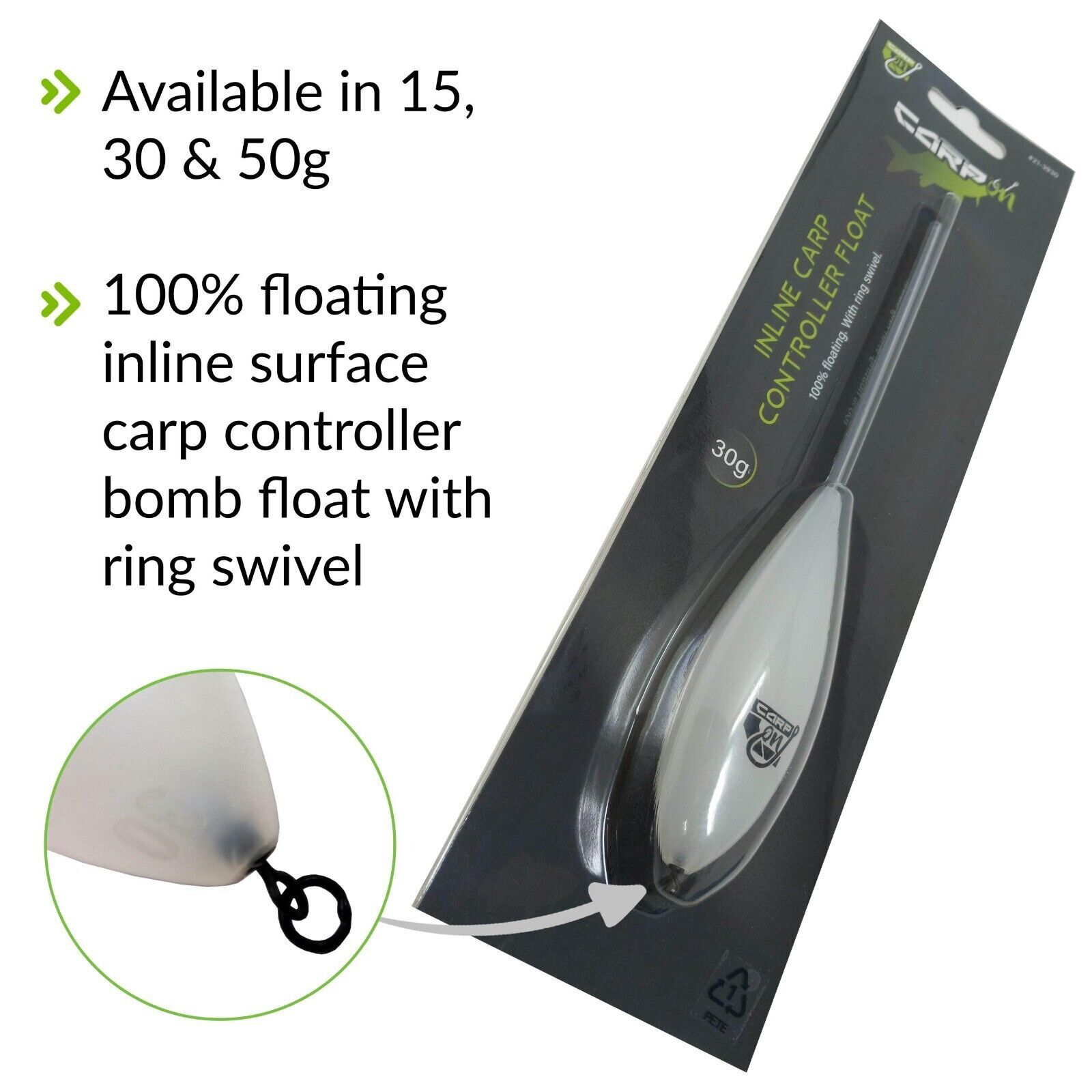 Carp ON Inline Controller Surface Float Carp Coarse Surface Controller Fishing