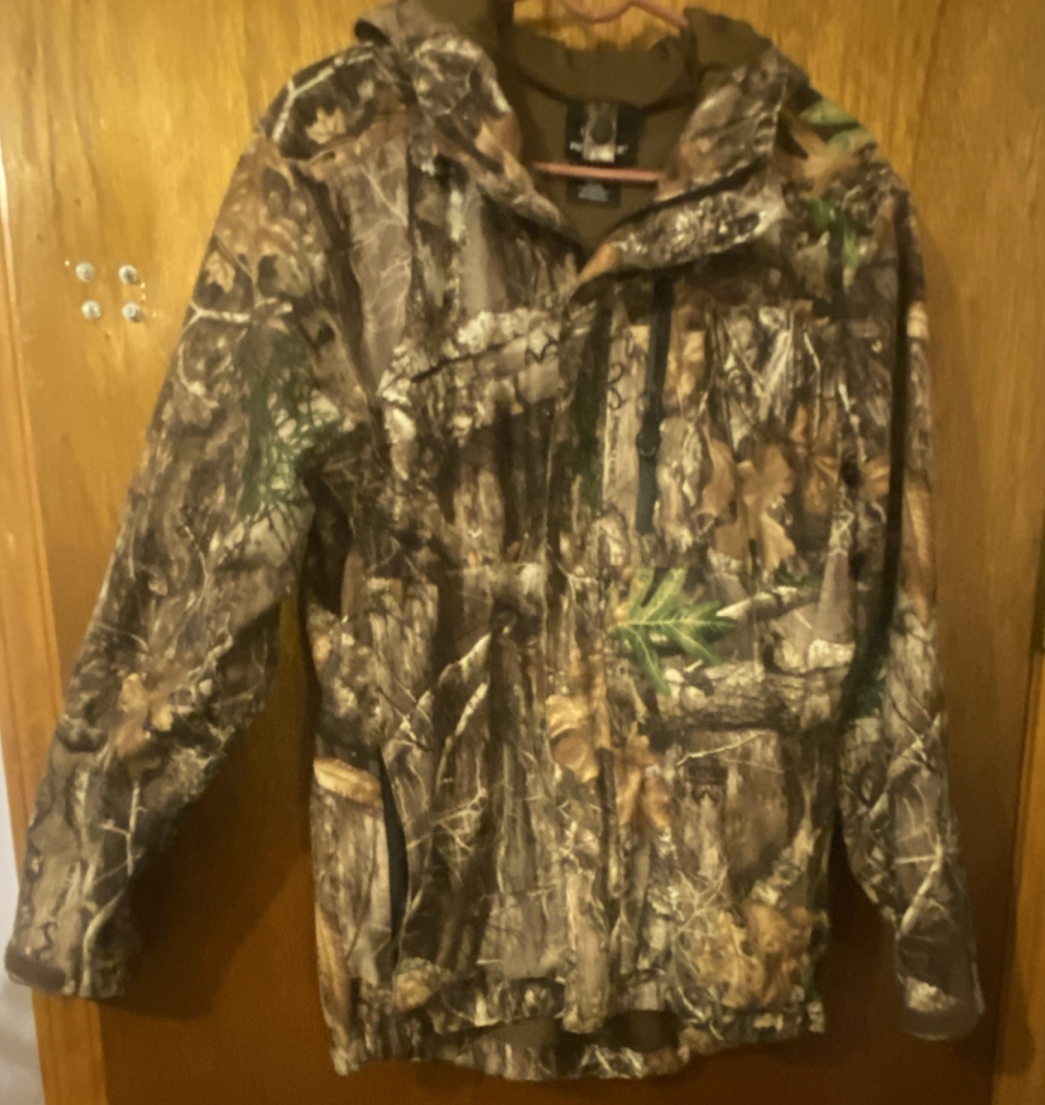 Realtree Camouflage Hunting Jacket Hooded Dark Earth Polyester Size S/P