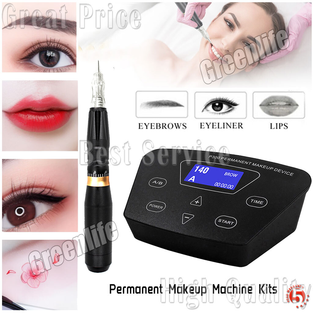 Permanent Makeup Machine Tattoo Machine Pen Kits For Eyebrow With 10Pcs Needles