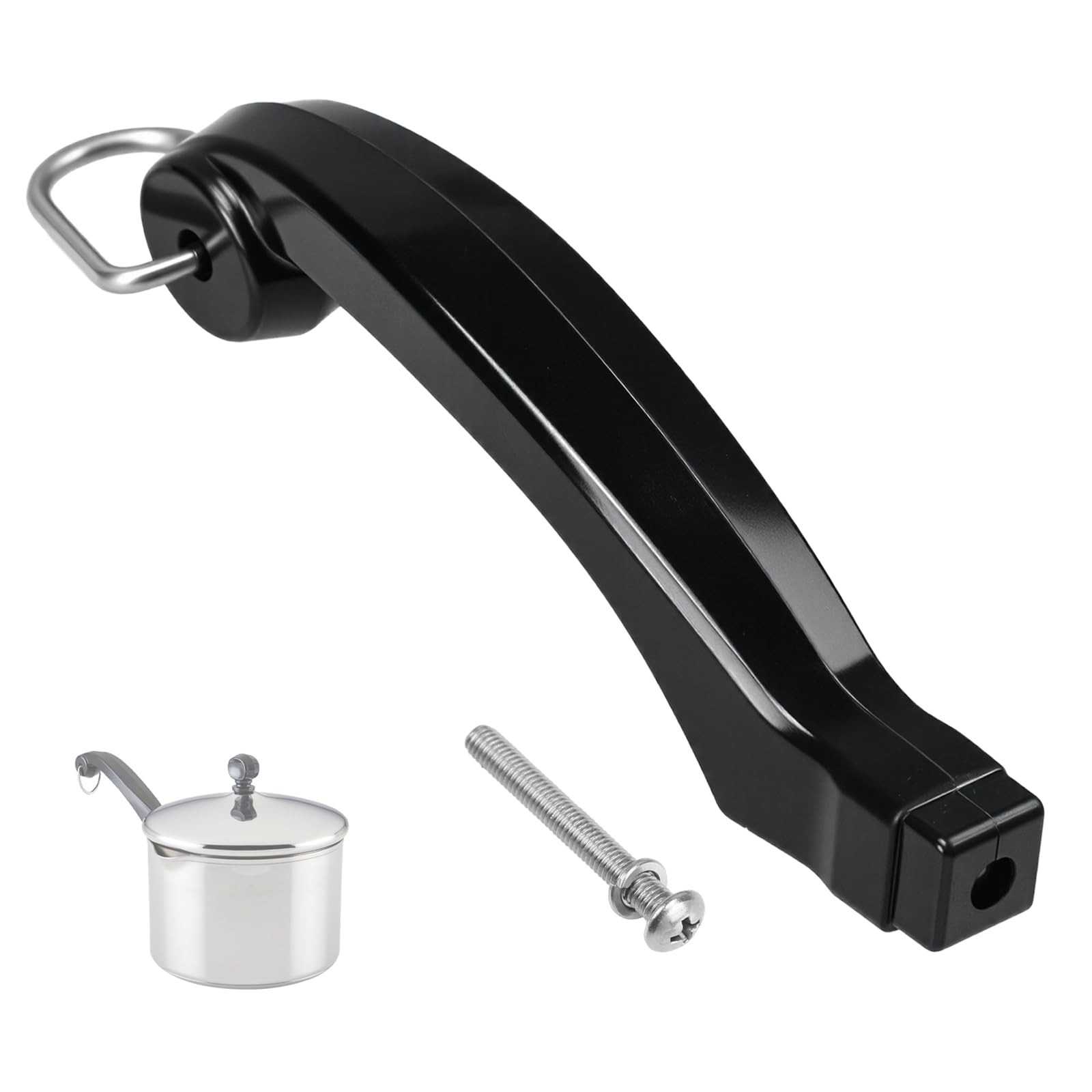 P08-031 Saucepan Handle Replacement (Short) Fits for 5.125-inch l, Black