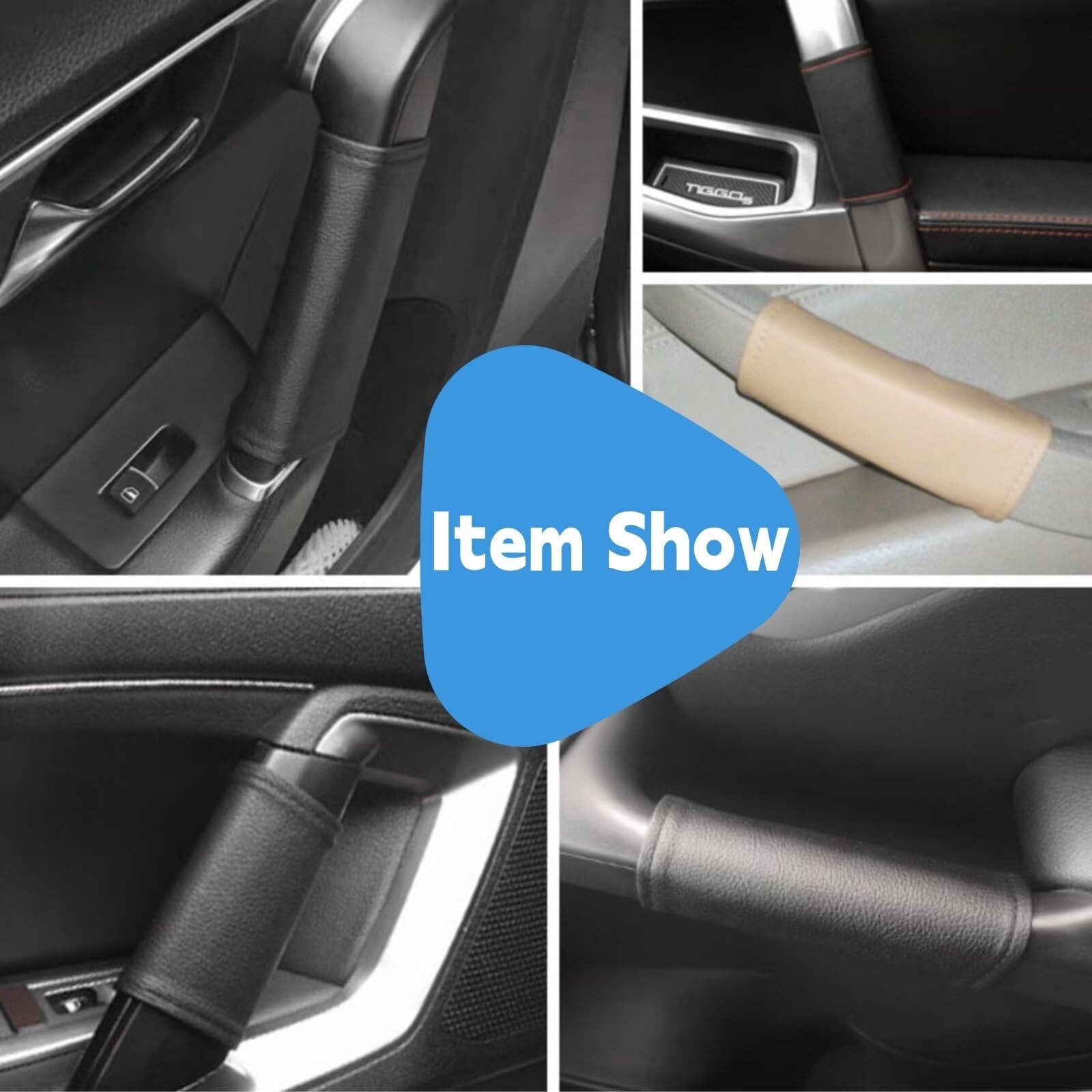2PCS Door Handle Protector,Car HandleCover Car Inside Roof Black