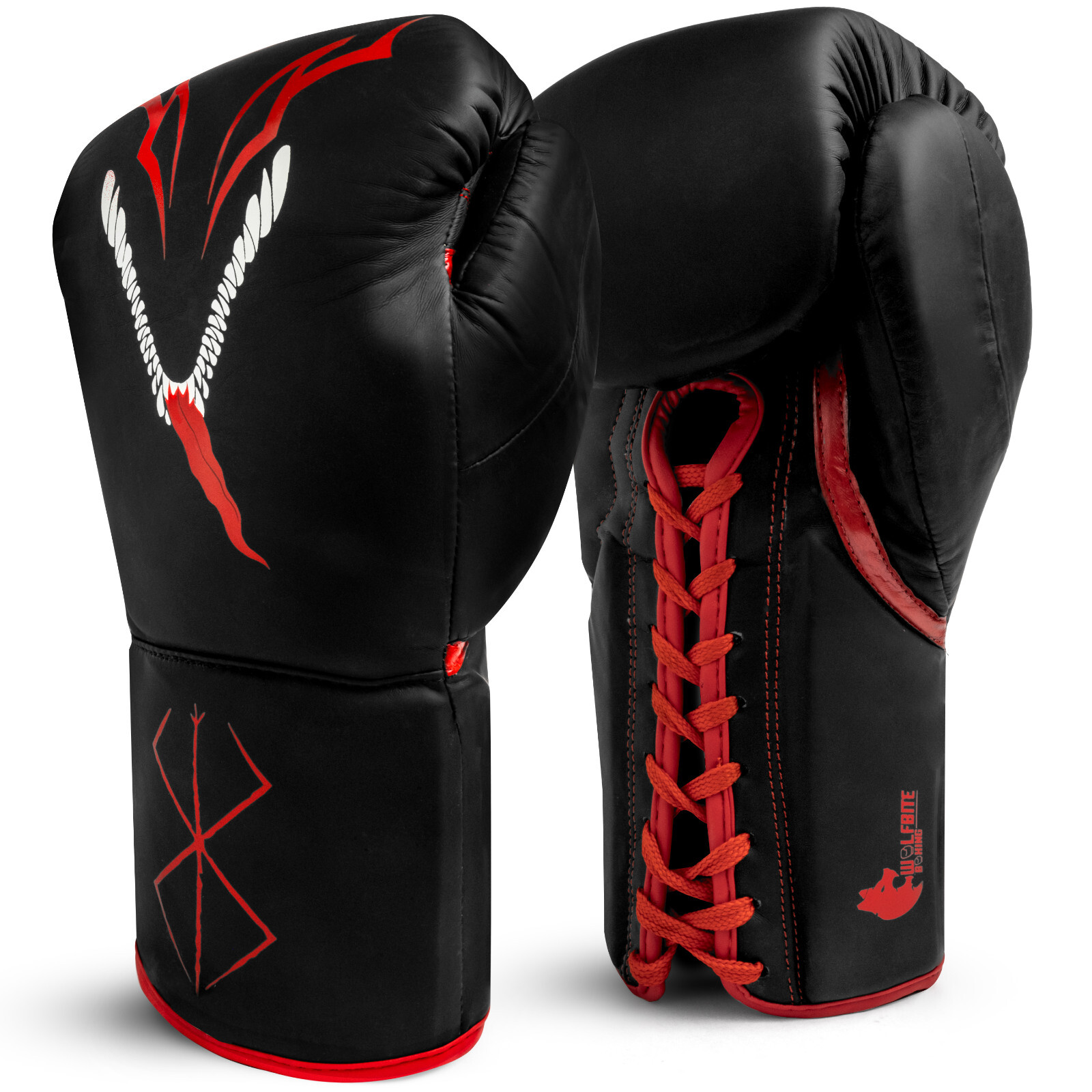 Beast of Darkness Berserk Laced Boxing Gloves 14oz Black/Red Anime Kentaro Miura