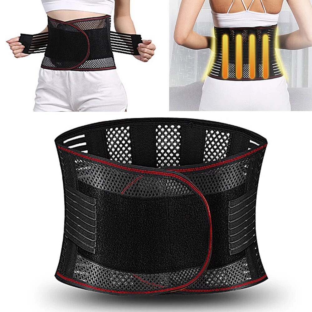 Adjustable Lower Back Brace Orthopedic Lumbar Support Breathable for Pain Relief