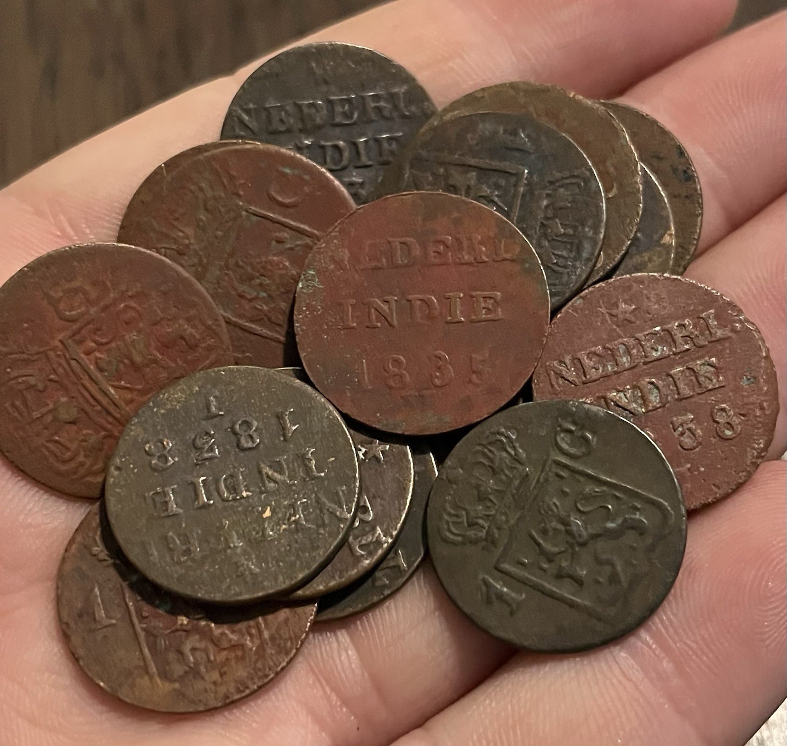 EARLY MID 1800s 1 duit Dutch East India Company Colonial Era Old 1 Coin Pirate