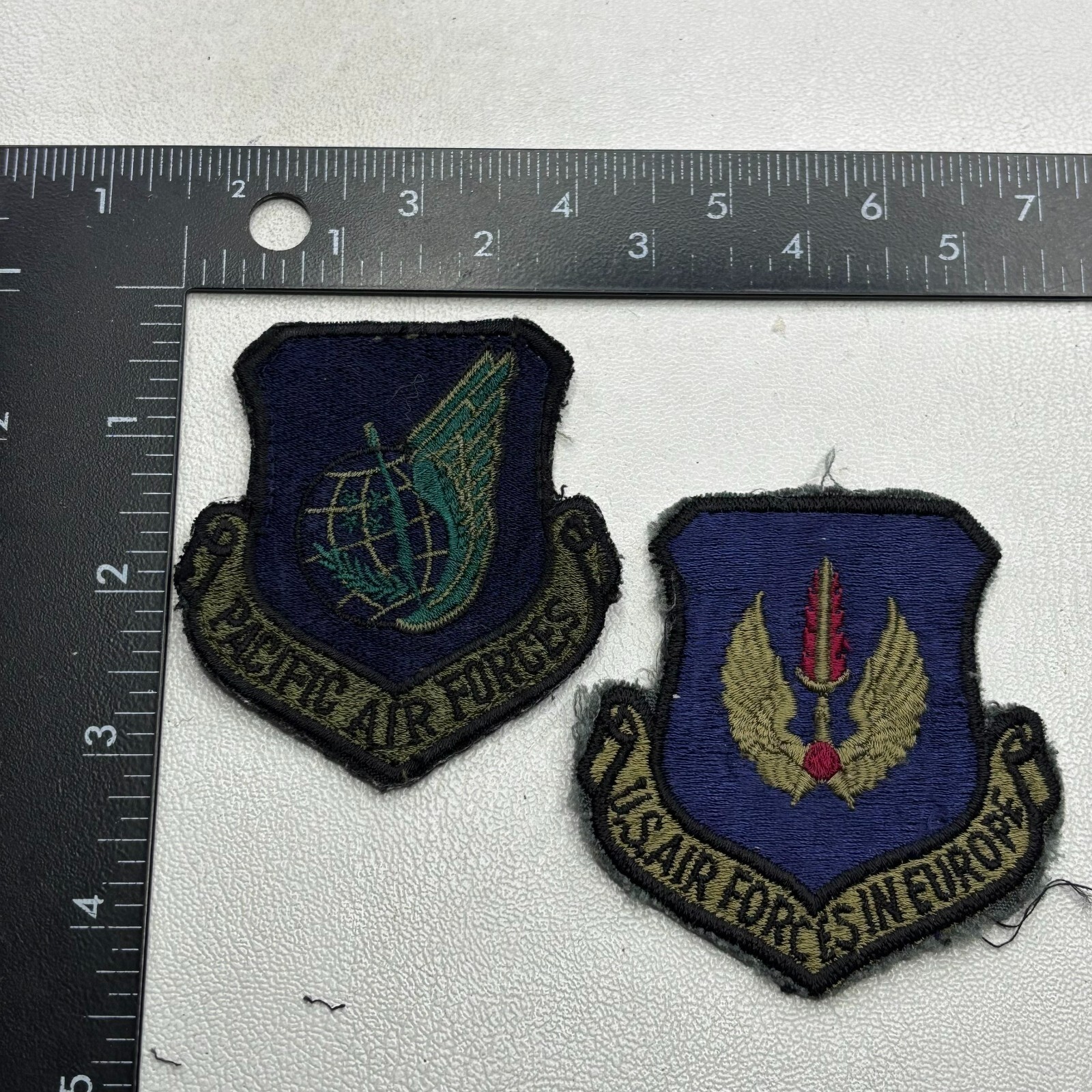 Vtg USAF US Air Force 2 Patches PACFIC AIR FORCES & USAF IN EUROPE Patches 00at