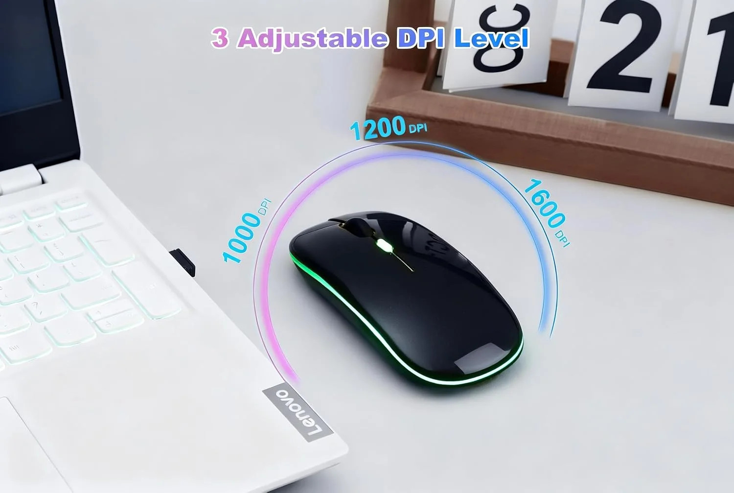 Wireless Bluetooth Mouse Rechargeable Long Lasting Dual Mode - BT 5.2 & 2.4G Sil