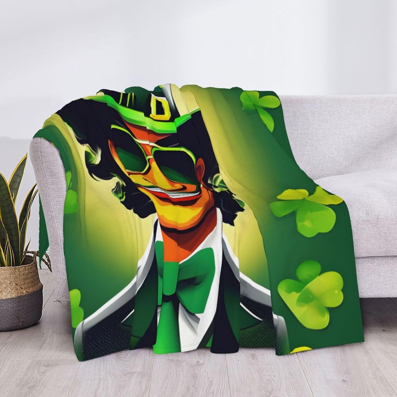 Irish Clover Festival Plush Blanket US Warm Cozy Soft