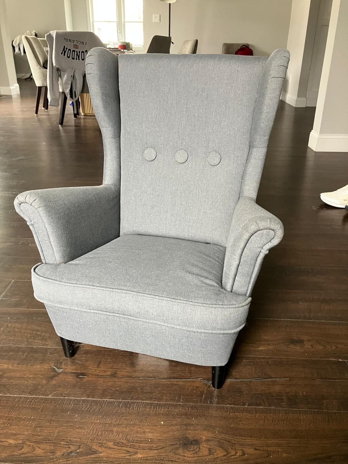 Pre-owned. IKEA STRANDMON Children's armchair, Vissle gray, used for 3 months