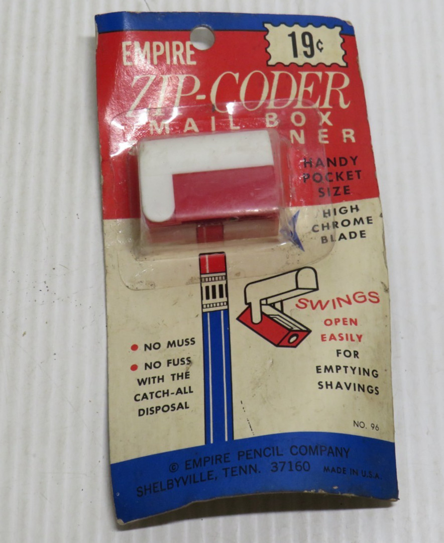 Empire Zip Coder Mailbox Pencil Sharpener USPS Postal Vintage Dime Store H5