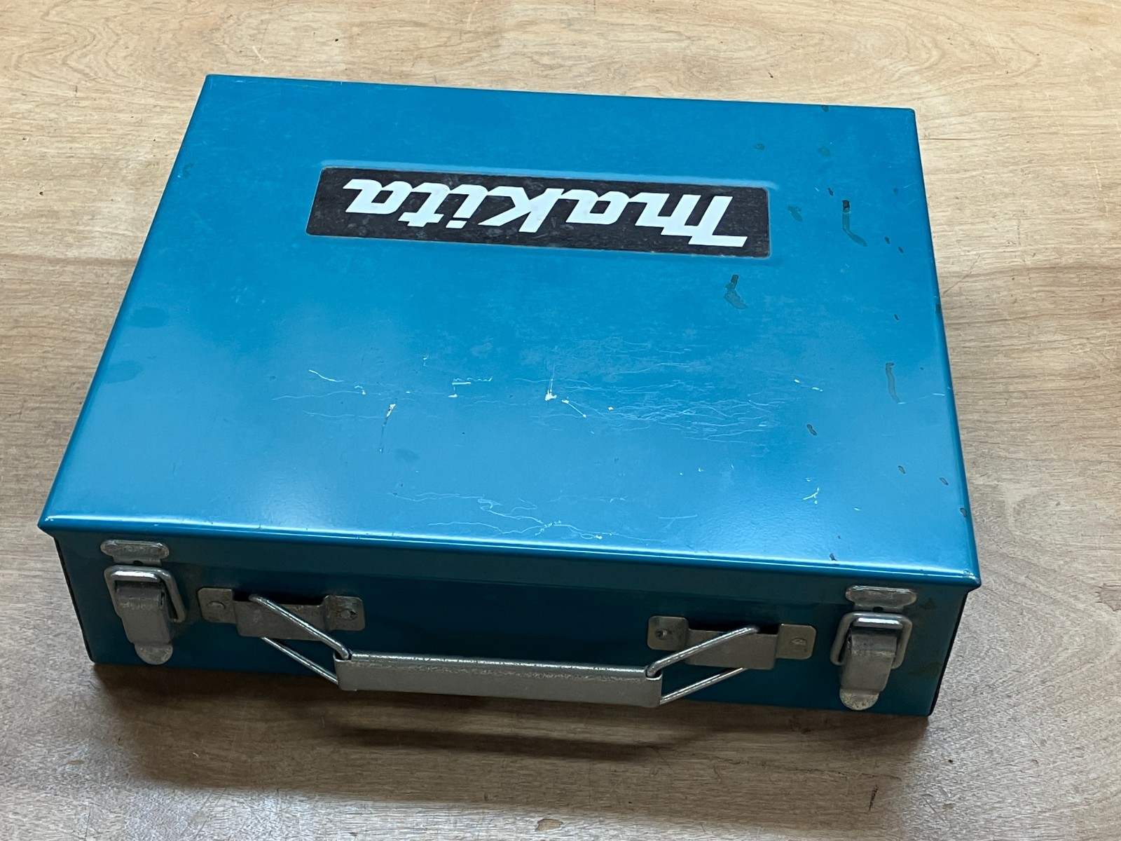 Vintage Makita Blue Metal Tool Box (BOX ONLY) Drill Case 12x10x3"
