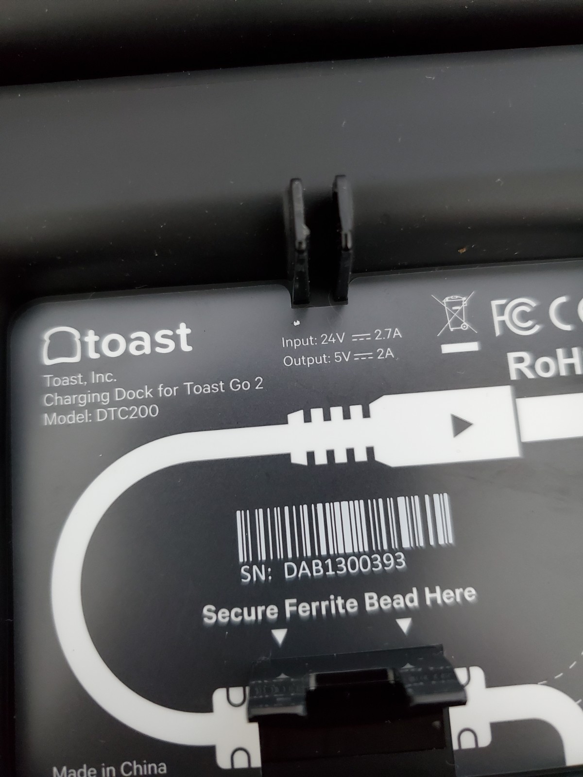 Charging Dock for Toast Flex POS Go 2 Handheld Tablet Mobile Computer - DTC200