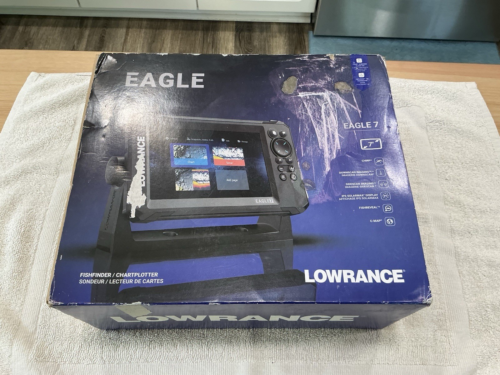 Lowrance Eagle 7 With Splitshot Fishfinder & Us Inland Charts C-Map Open Box