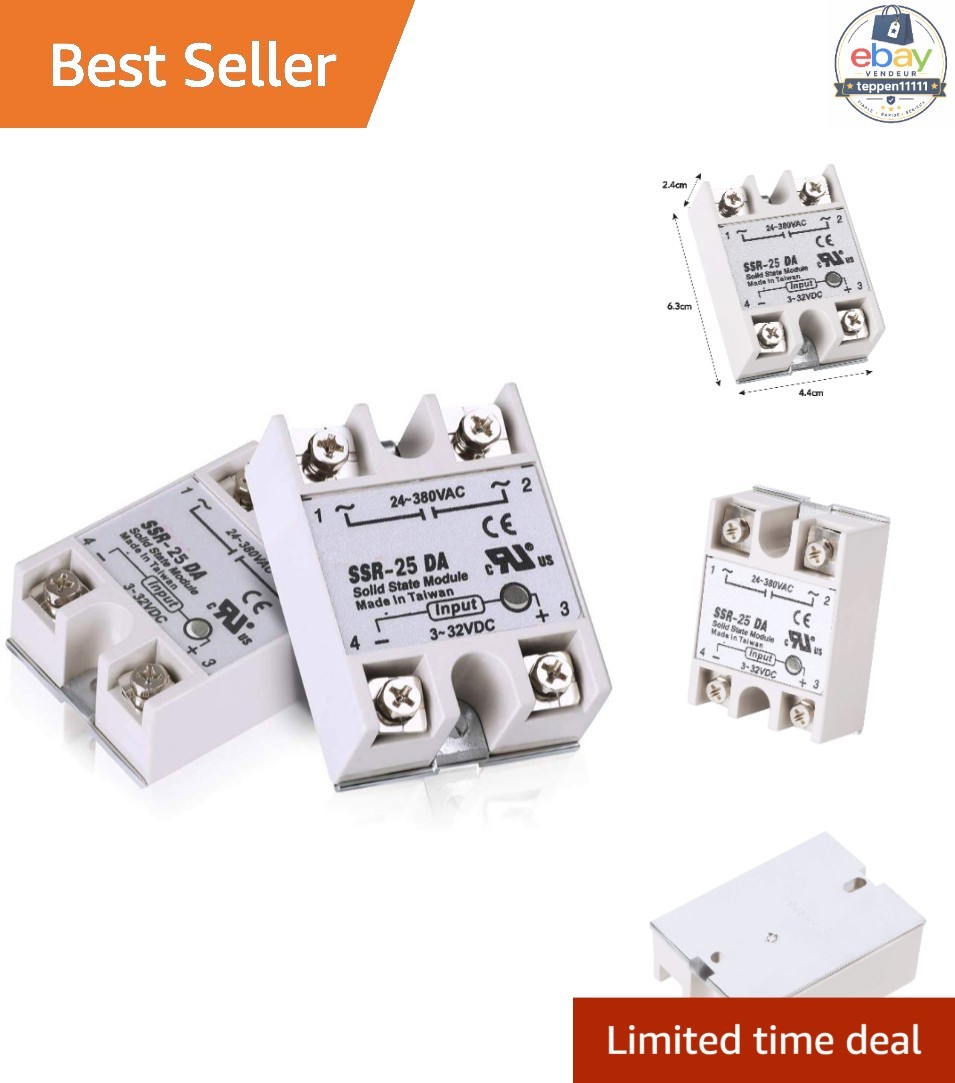Solid State Relay Module 25A 250V 2pcs SSR-25DA