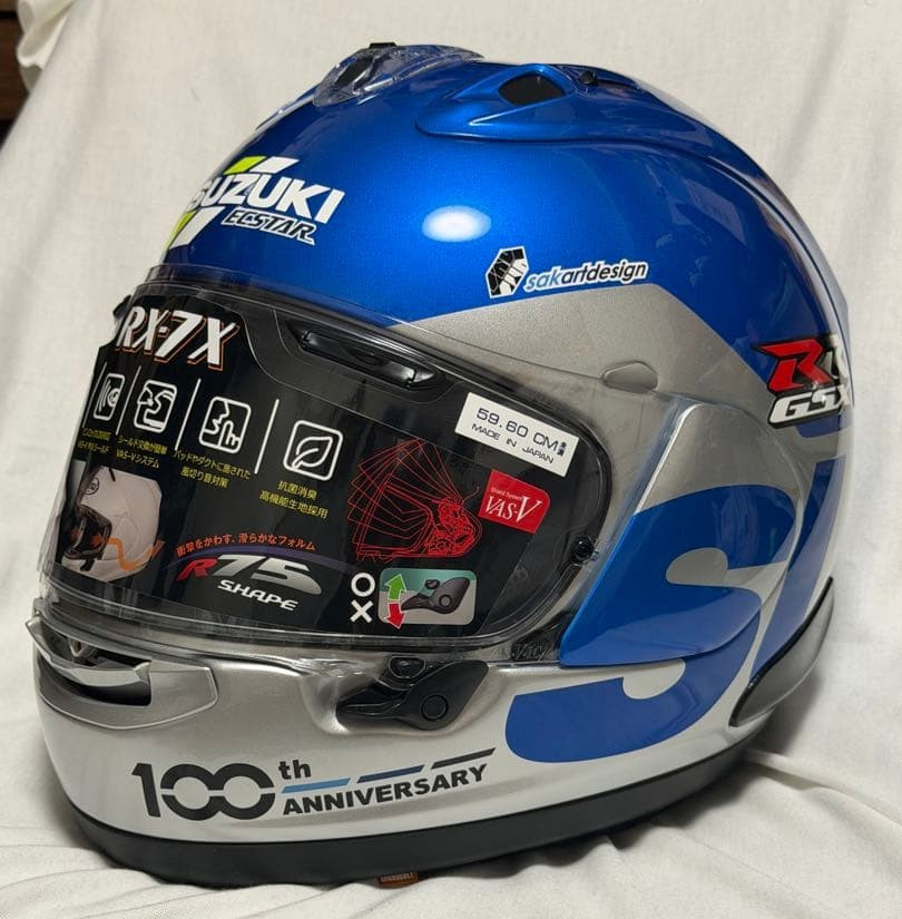 Suzuki 100th Anniversary Arai RX-7X Helmet Limited Edition L Size New