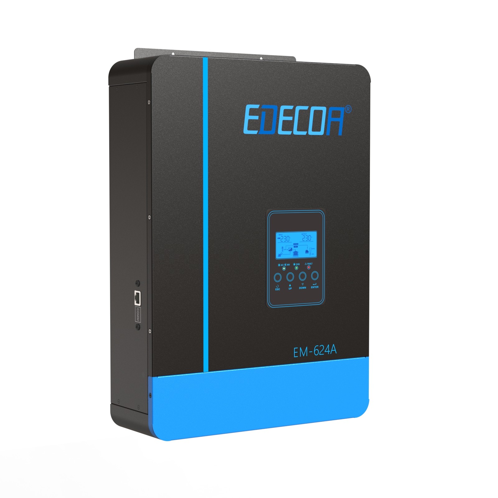 EDECOA 6200W All-in-One Hybrid Inverter 48V MPPT Battery Charging PV 55-450V LCD