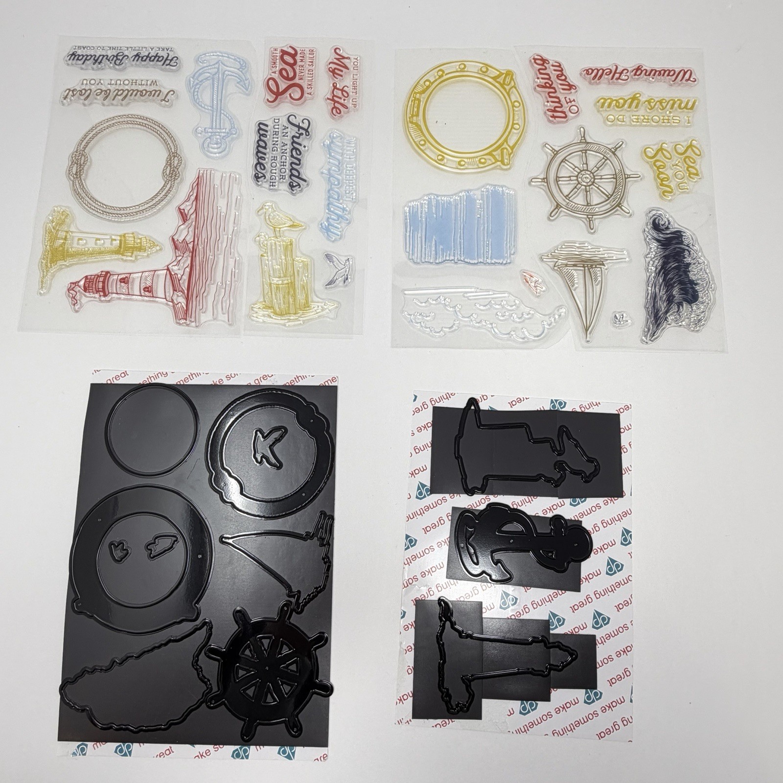Diamond Press DP Lighthouse  Dies & Stamps Set Nautical Anchor 34 pieces