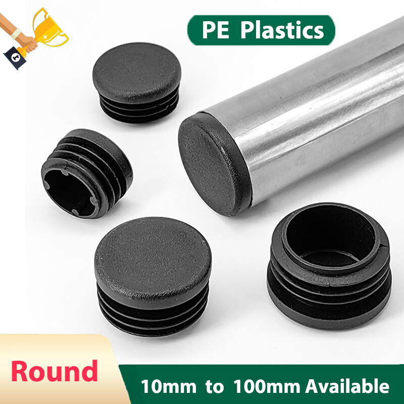 PE Plastics Inserts Tube End Caps Blanking Plugs Round Pipe Bungs Legs 10-100mm
