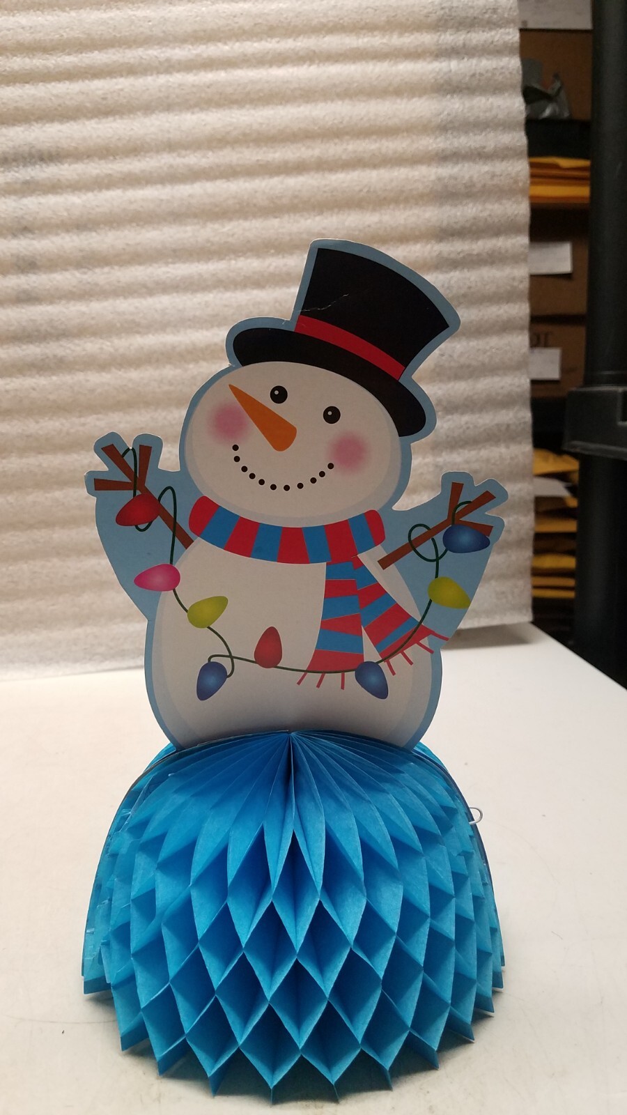 Lot of 2 11.5" Kraft Paper Snowmen (C)