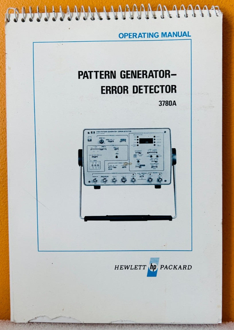 HP  03780-90000 Model 3780A Pattern Generator - Error Detector Operating Manual.