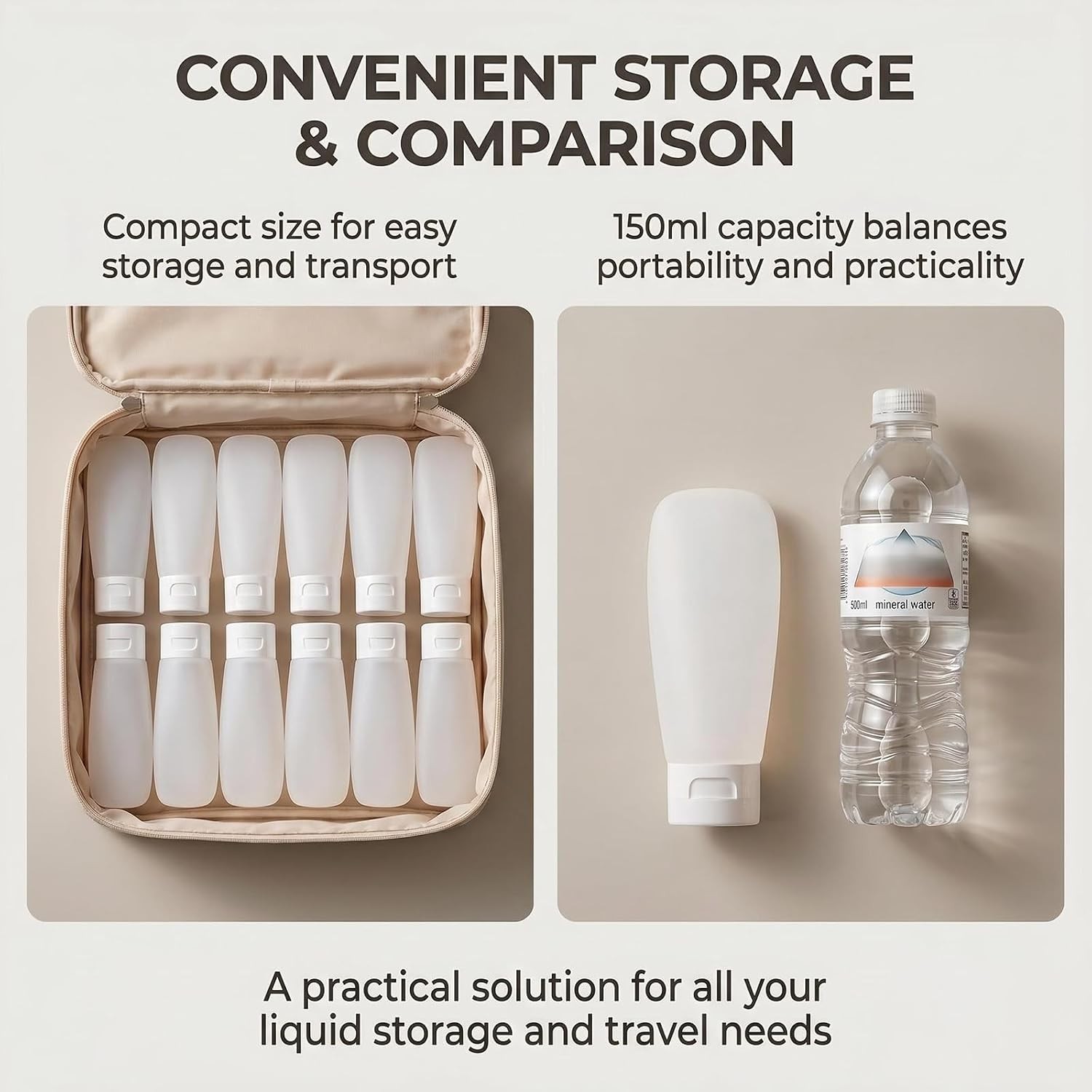 6pcs 150ml/5oz Clear Plastic Cosmetic Pressable Tubes Empty Squeeze Bottles with