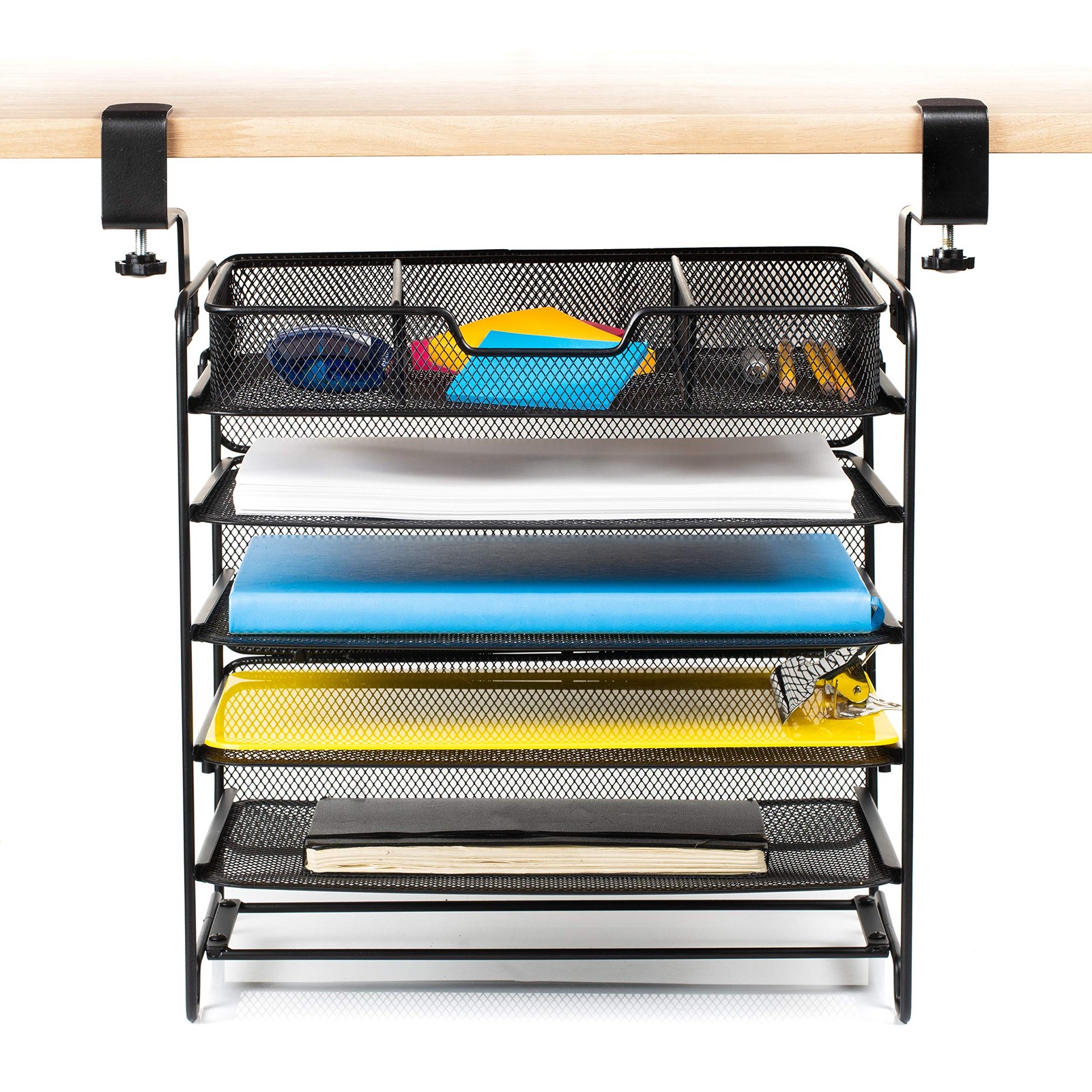 Desktop Organizer That Attaches Underneath a Desk
