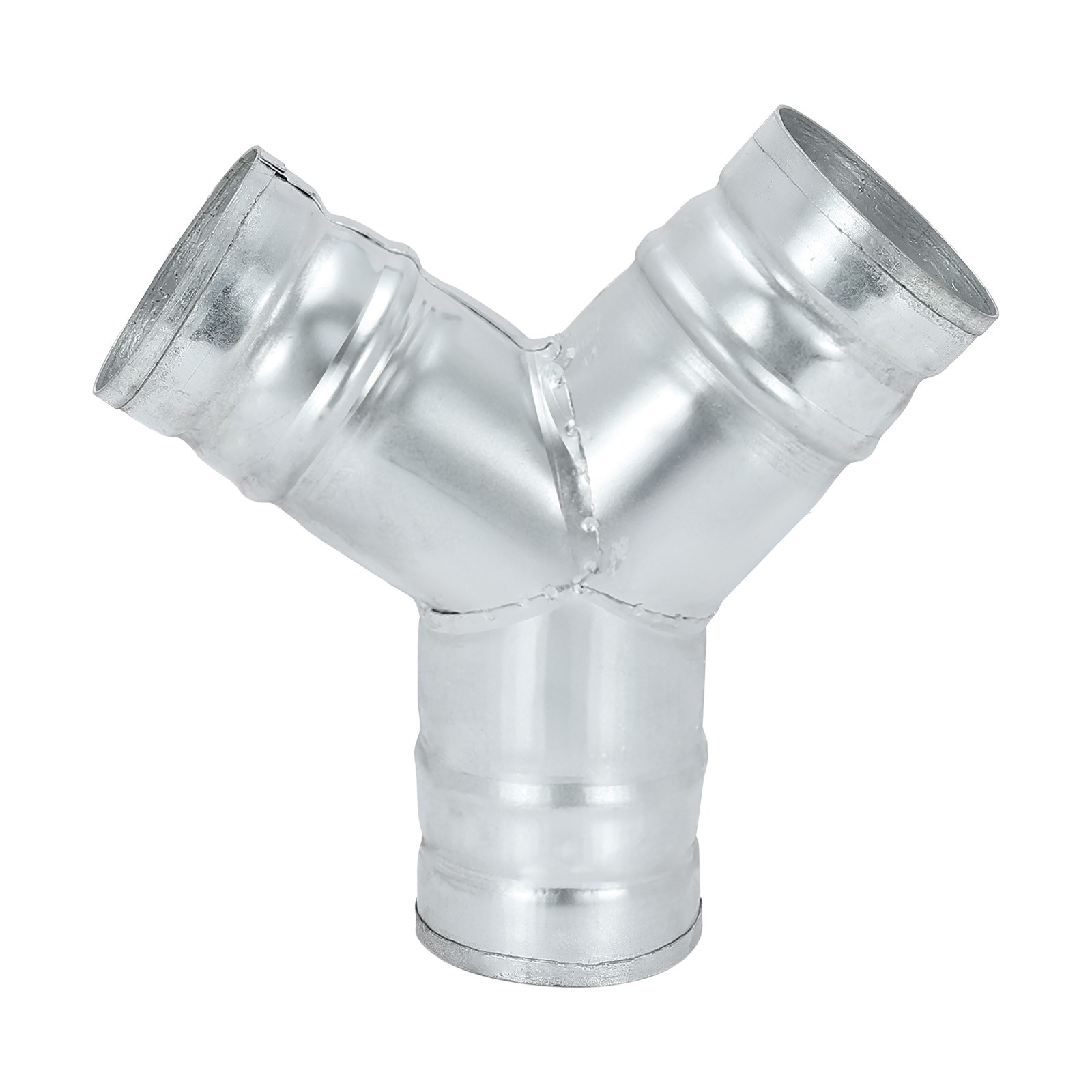 3 Inch 3 Way Duct Connector, Galvanized Steel 45 Degree Y-Shape Ducting Splitter