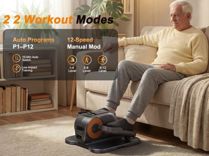 Under Desk Elliptical Machine, Quiet Seated Leg Exerciser for Home Office,
