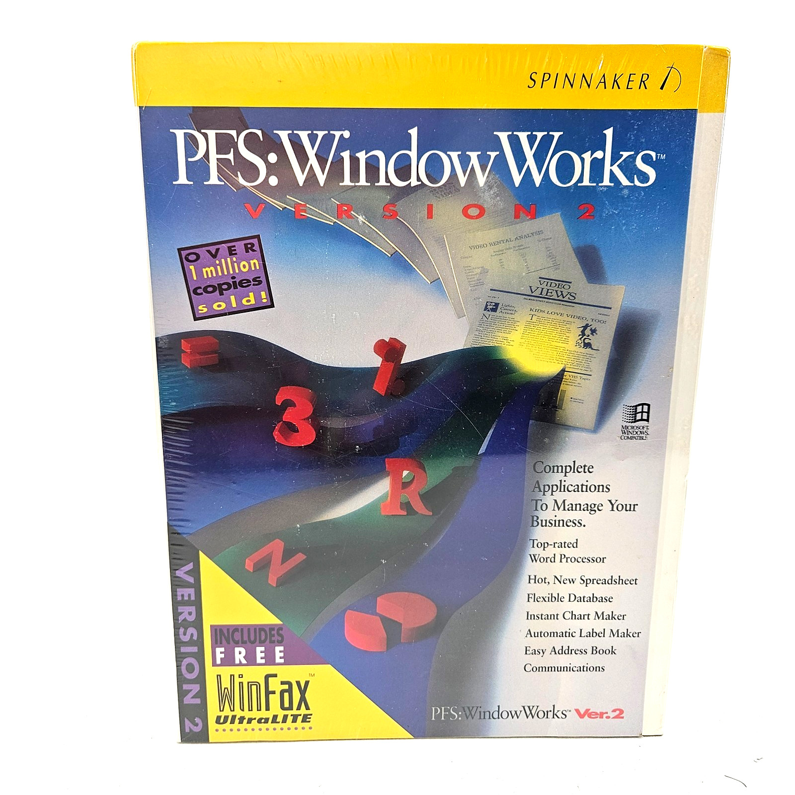PFS Window Works Version 2 with WinFax Ultralite, 3.5" Floppy Disc, New Sealed