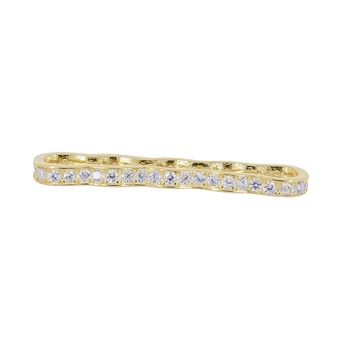 Gold Plated Sterling Silver CZ 3 to 9 strand Spacer Bar 31mm #99958