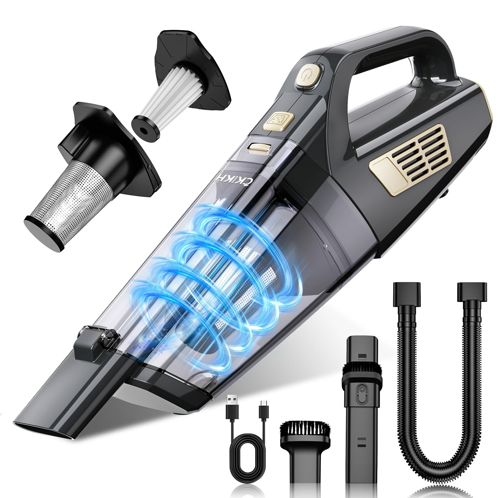 Handheld Vacuum Cordless, 15000PA Strong Suction Hand Held Car Vacuum Cleaner...