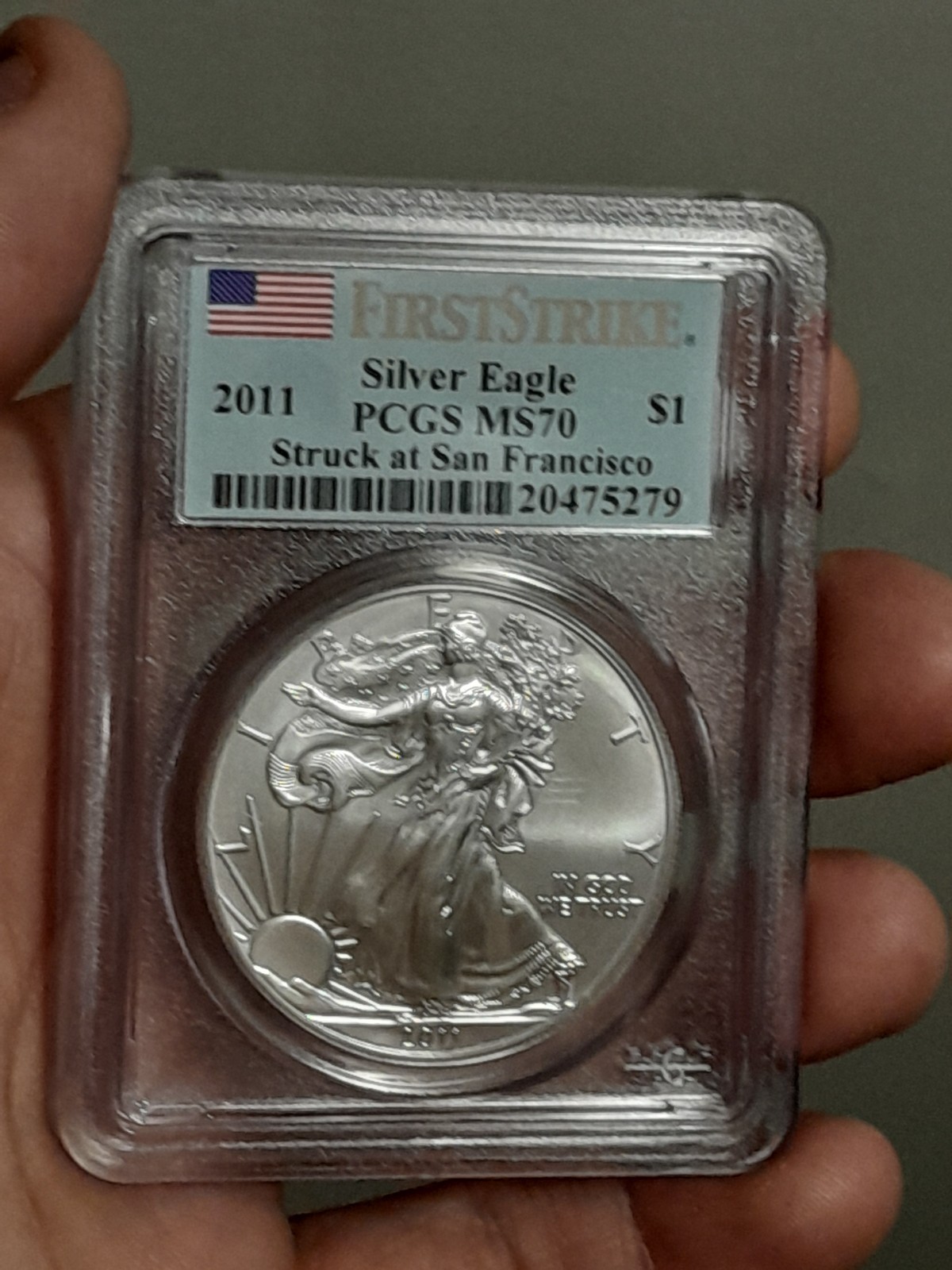 2011 American Eagle Struck at San Francisco PCGS MS70