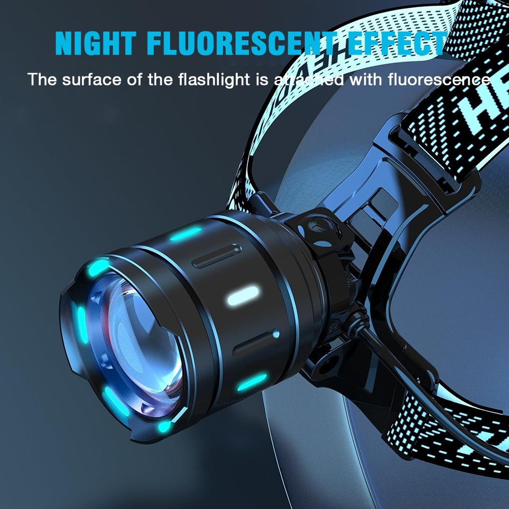 25000LM LED HEADLAMP Rechargeable Headlight Zoomable Head Torch Lamp Flashlight