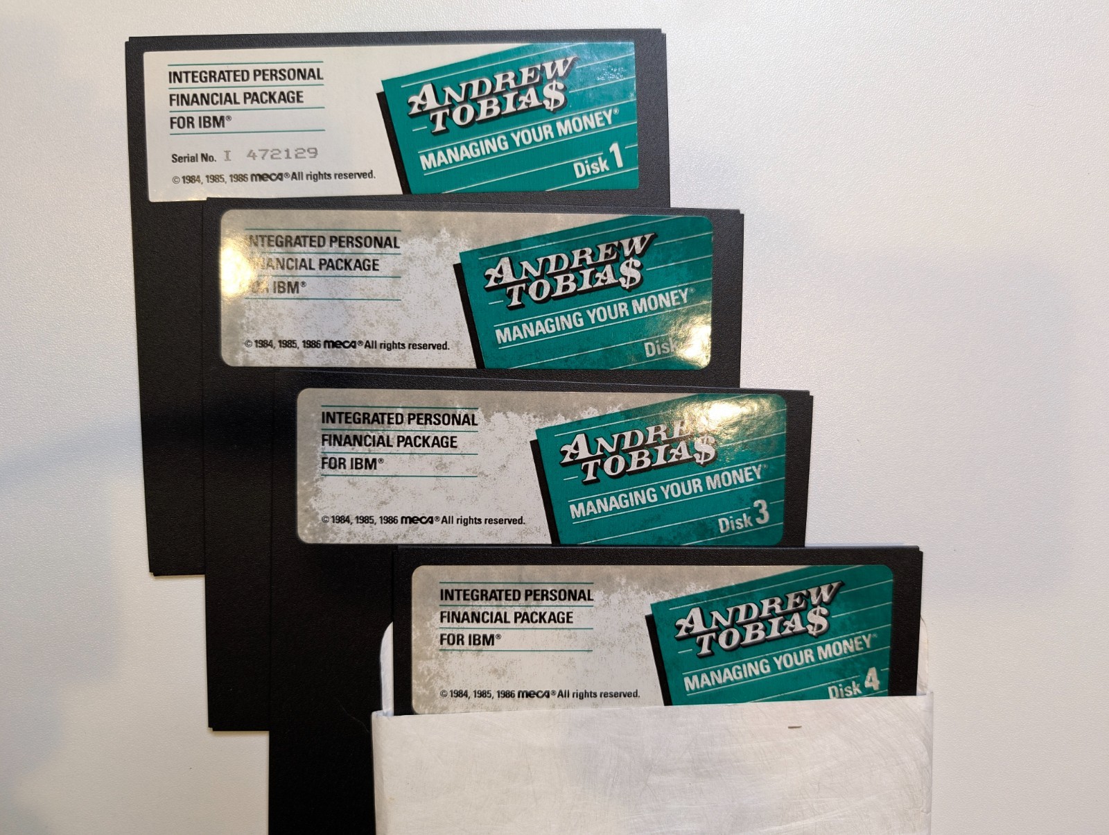 Andrew Tobias Managing Your Money - 1986 MECA IBM/Tandy DOS PCs Floppy Disks