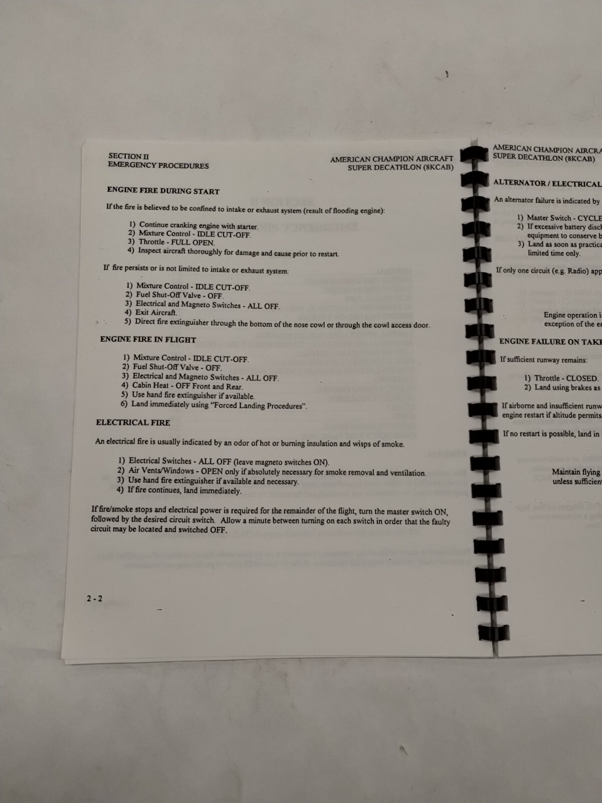 American Champion Super Decathlon 8KCAB Pilots Operating Manual-Copy