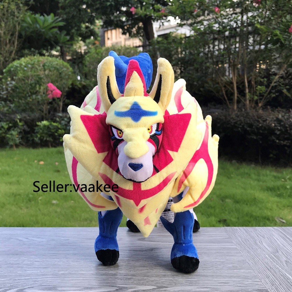 2Pcs Galar Region Zamazenta Shield & Zacian Sword Plush Stuffed Toys Soft Doll