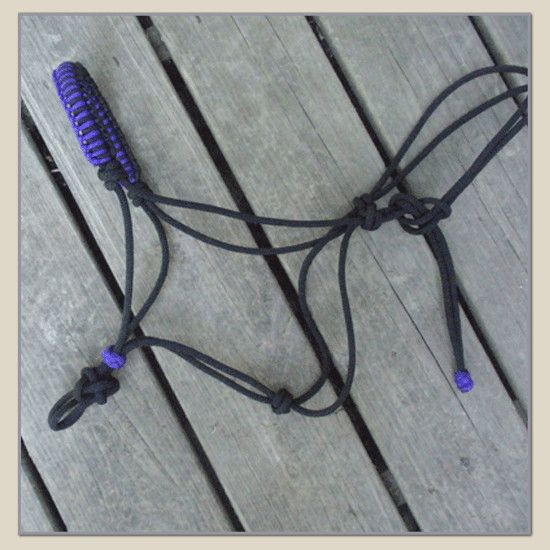 black & purple - NATURAL HORSE TRAINING - braided nose band paracord - OOAK