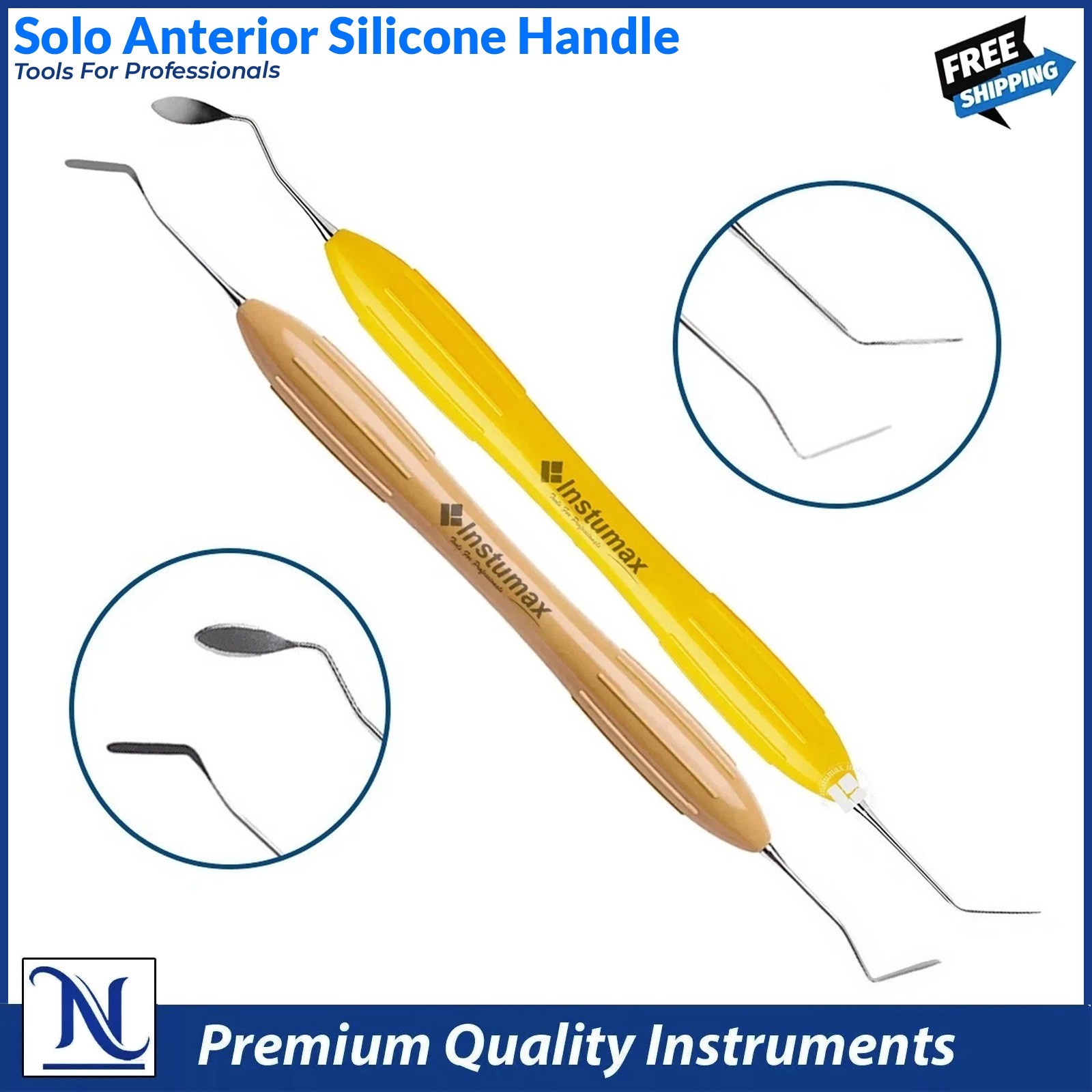 Solo Anterior Dental Composite Filling Instrument Silicon Handle