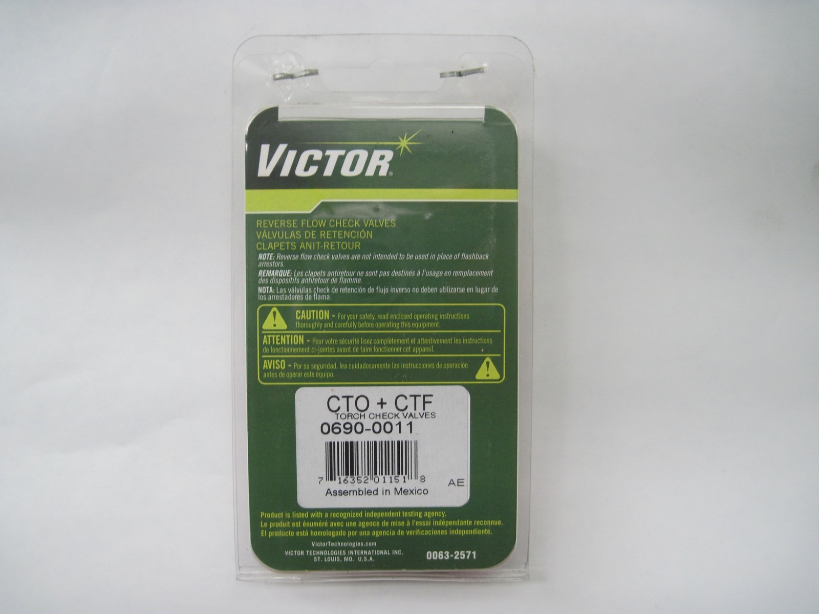 Victor 0690-0011 Reverse Flow Torch Check Valve, CTO + CTF