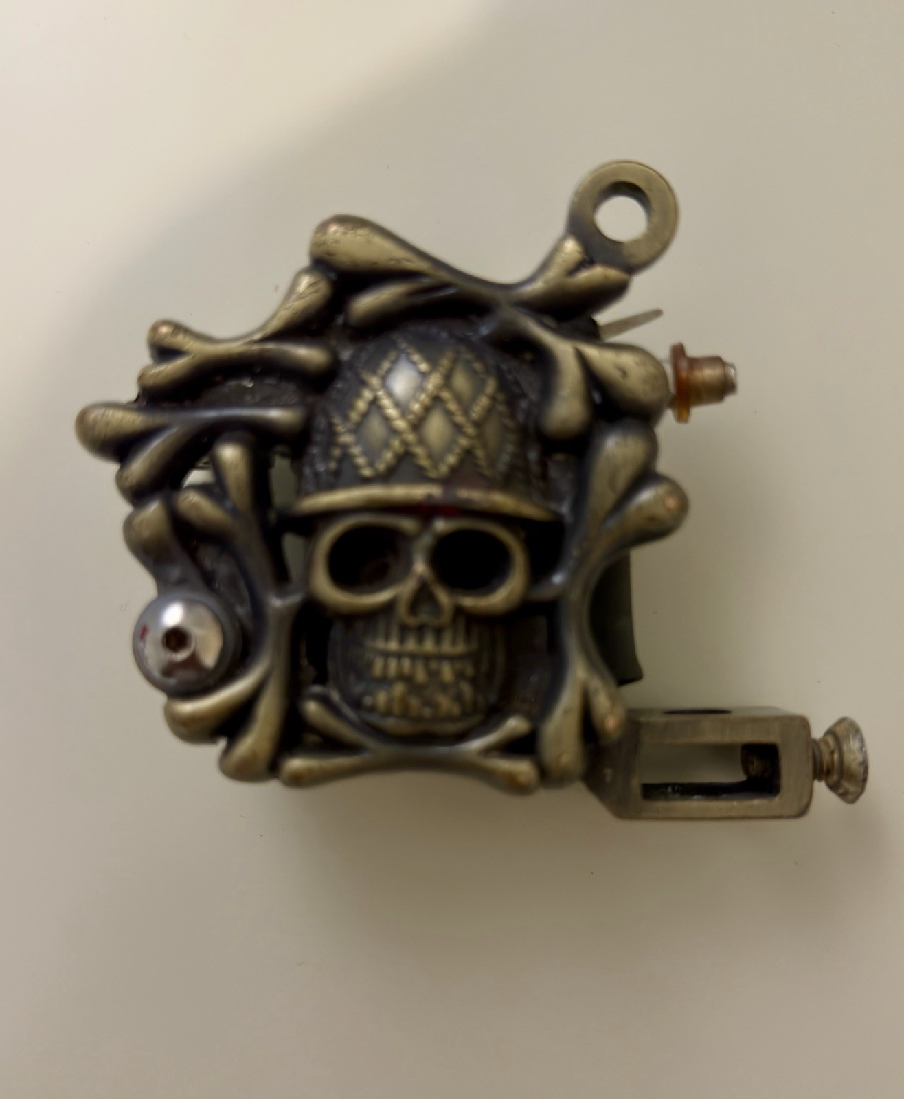 Vintage Skull Coil Tattoo Machine Bronze Alloy Liner Shader Cast Iron - Untested