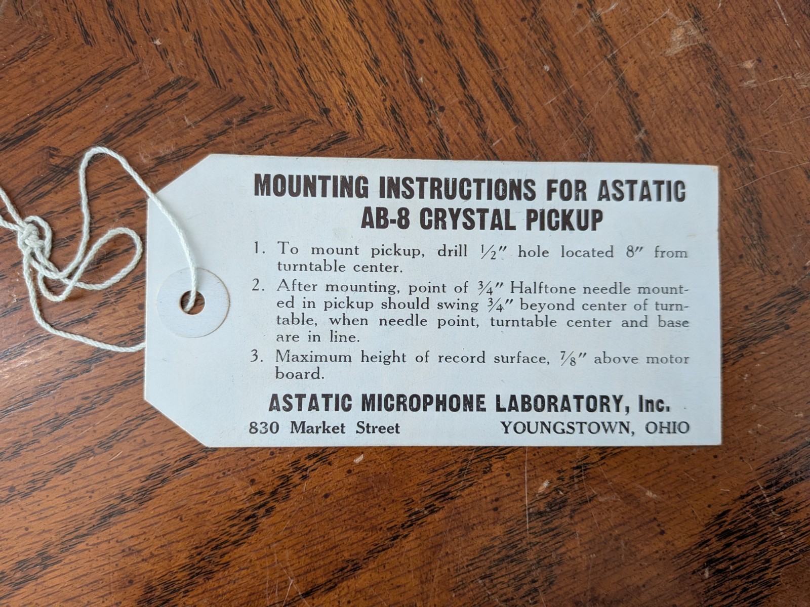 Astatic Crystal Pickup Cartridge Installation Instructions Sheets