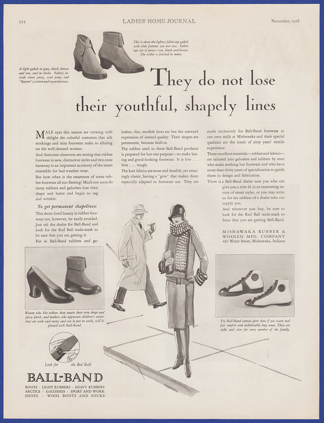 Vintage 1928 BALL-BAND Shoes Shoe Fashion Ephemera 30's Print Ad