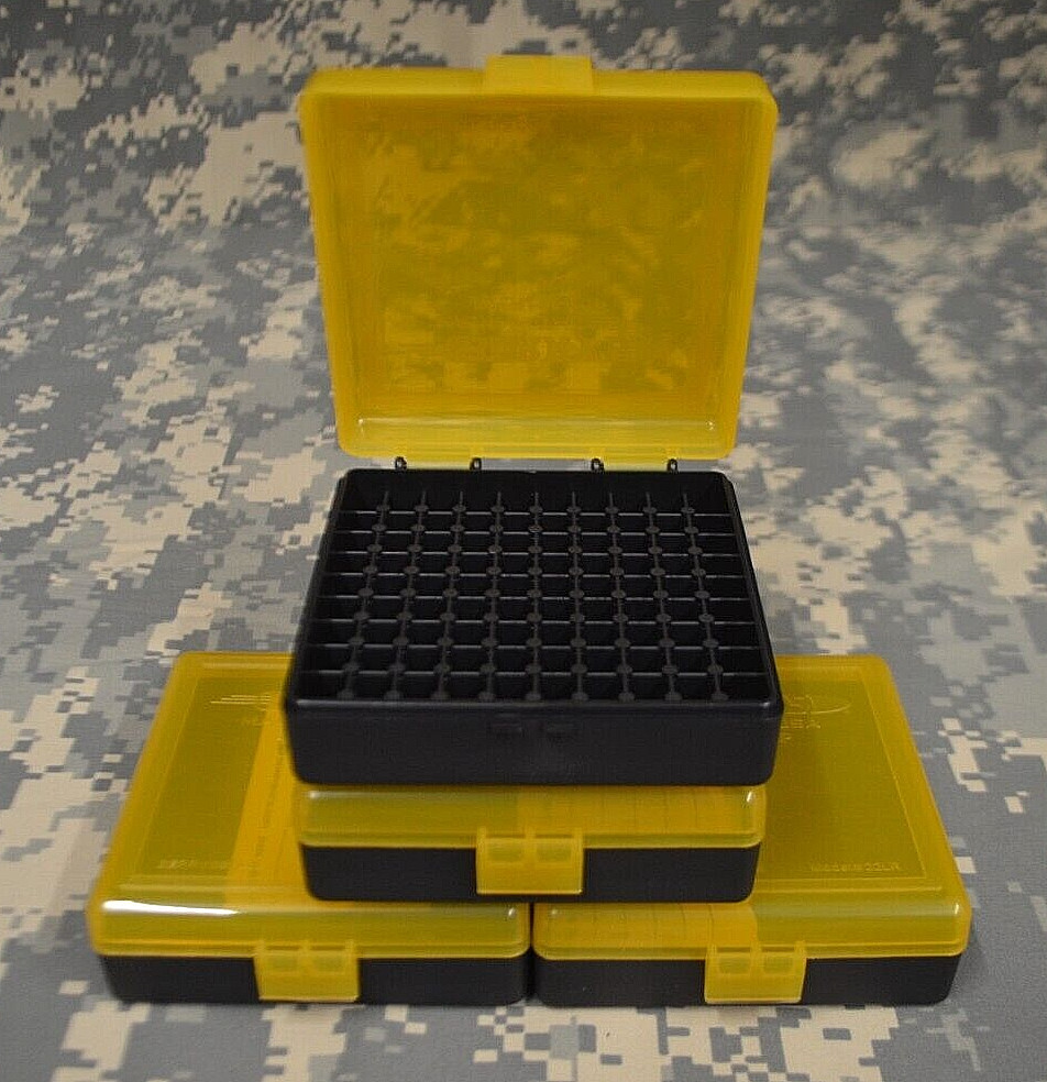 22 lr (4) Ammo Box / Case / Storage (100) Round .22LR, .25 ACP (YELLOW)